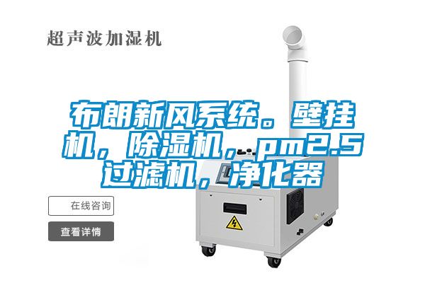 布朗新風系統。壁掛機，除濕機，pm2.5過濾機，凈化器